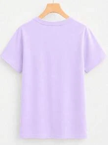 Women Two-Piece Outfits - 2 Playera Lila con Short Rayas Rosa con Blanco - View 2