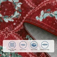 Wanfeeso Christmas Tree Pattern Area Rug – Classic Holiday Floor Carpet Featuring Beautiful Christmas Tree Motifs, Perfect For Living Rooms, Bedrooms, And Entryways - Red - View 4