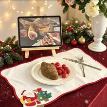 1/2/4pcs Holiday Party Decoration Napkins, Christmas Home Dinner Table Decor, Creative Atmosphere Photo Props - White - View 12