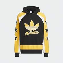 Adidas Sudadera con capucha de manga larga y bloques de color para hombre - Negro - Ver 1
