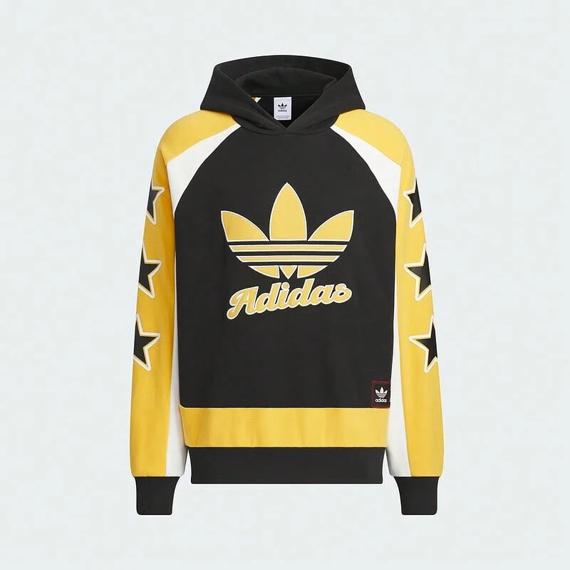 Adidas Sudadera con capucha de manga larga y bloques de color para hombre - Negro - Ver 1