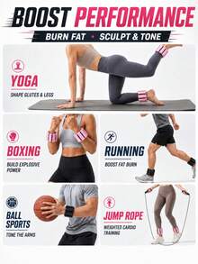 1/2件可調節手腕與腳踝配重環（男女通用），運動健身配重組，適用於體育、瑜伽、走路、跑步、舞蹈、皮拉提斯、有氧運動、居家健身穿戴式手環。加重手鍊－男士與女士可調節腳踝與手腕配重－健身器材組 1/2/3磅 | 健身房、皮拉提斯、瑜伽、跑步與走路 - 彩色 - 查看 4