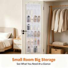 Over-The-Door Hanging Storage Bag With Metal Hooks, 28 Deep Mesh Pockets Closet Door Organizer, Multi-Functional Hanging Shoe Rack, Suitable For Shoes, Socks, Bras, Underwear And Small Household Items - Multicolor - View 4