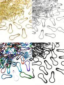 10/20/50/100/260pcs Hook And Loop Fasteners, Pear-Shaped And Bulb-Shaped Fasteners, Suitable For DIY Crafts, Sewing, Knitting Markers And Clothing Labels (Available In Gold, Silver, Black And Multicolor) - Multi-color - View 13
