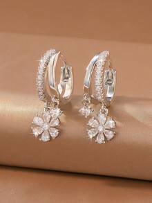 2pcs/Set Gentle Style Earrings, Elegant Earrings For Women, Suitable For Commuting, Dating, Party, Travel - Flower - View 6