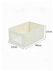 1pc/3pcs White Fabric Non-Patchwork Storage Box, Linen Clip Storage, Clothes Organizer, Wardrobe Clothes Pants Layered Storage Decoration, Holiday Decoration, Room Decoration, Home Decoration, Bedroom Decoration, Organizer, Organizer, Storage Box, Clothing Storage - White - View 14