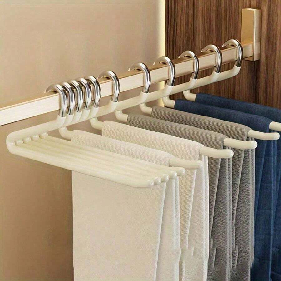 10/20pcs Open Pants Hanger, Unisex Sturdy Non-Slip Metal Pants Rack, Suitable For Jeans, Trousers, Skirts, Space-Saving Closet Organizer