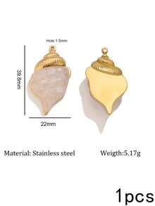 1/2Pcs Coastal Vintage Boho Shell Conch Charms For Jewelry Making, Stainless Steel Imitation Shell Pendants For DIY Necklace Earring Supplies - Acrylic Pendant - View 9