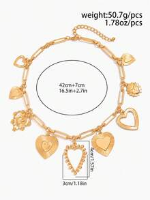 1 buah Kalung Liontin Hati Bergaya Bohemian Vintage – Rantai Tebal Warna Emas/Perak – Aksesori Pesta Pantai Musim Panas - Kalung Hati - View 6