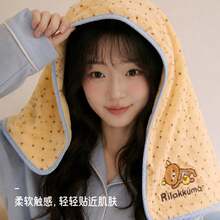 San-X Rilakkuma Relax Bear Authentic Polka Dot Towel Cute Cartoon Face Towel Hair Drying Super Soft Absorbent Home Use - Multicolor - View 6
