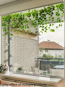 1pc 2D Maintenance-Free Artificial Green Vine, Ivy Leaves Window Top Hanging, Indoor Window Self-Adhesive Decoration - Multicolor - View 5