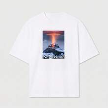 Oversized Graphic Print T-Shirt In Soft Breathable Cotton, Y2K Style, Unisex For Daily Wear, Home, And Casual Outfits - White - View 5