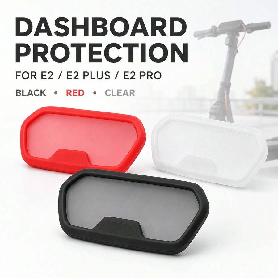 Silicone Protective Cover For Ninebot E2/E2Pro/E2Plus Electric Scooter Display, With Adhesive Strip Accessory - Black - View 1