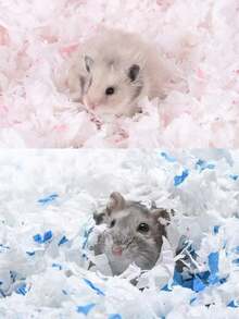 1pc Dust-Free Natural Wood Pulp Hamster Bedding, Warm Absorbent Wood Shavings Litter, Multi-Color Odor-Absorbing Dry No Additives - Multicolor - View 1