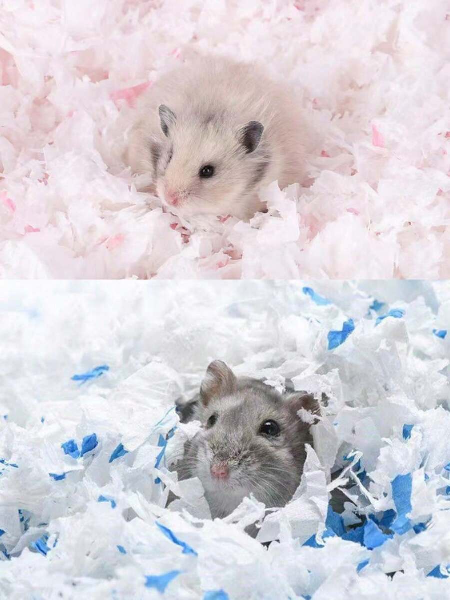 1pc Dust-Free Natural Wood Pulp Hamster Bedding, Warm Absorbent Wood Shavings Litter, Multi-Color Odor-Absorbing Dry No Additives - Multicolor - View 1