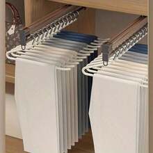 10/20pcs Open Pants Hanger, Unisex Sturdy Non-Slip Metal Pants Rack, Suitable For Jeans, Trousers, Skirts, Space-Saving Closet Organizer - Multicolor - View 8