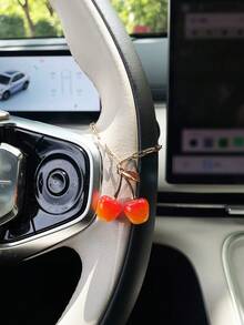 Cute Cherry Fruit Car Steering Wheel Decorative Chain, Car Steering Wheel Accessory, Car Pendant - Cherry - View 5