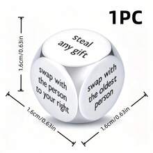 Christmas Gift Exchange Game Dice, Holiday Party Gift Exchange Decision Dice, Suitable For Family Gathering Christmas Interactive Game Supplies - A - View 8