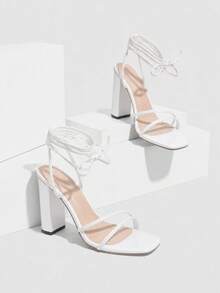 Women Heeled Sandals - White - View 1