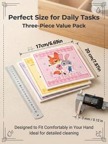 Mesuca Disney Spons Selulosa yang Dapat Digunakan Kembali dengan Motif Kartun Zootopia, Spons Pembersih Dapur dari Serat Kayu untuk Mencuci Piring, Membersihkan Meja, dan Perlengkapan Rumah Tangga Lainnya - MultiWarna - View 2