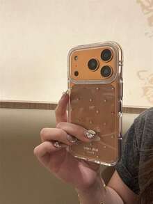 Shimmering Transparent Minimalist Star INS Style Phone Case Compatible With Apple 17 Pro Max, Korean Style 15 New 16 Pro Women's Niche 17 Pro Super Cute 14 Full Coverage Anti-Drop Phone Cover - Clear - View 5