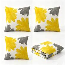 2pcs Produk Baru | Menakjubkan! | Sarung Bantal Dekoratif Motif Bunga Daisy Kuning & Abu-abu/Sarung Bantal Sofa, Cetak Digital, Cocok untuk Dekorasi Bantal Luar Ruangan, Sofa, Ruang Tamu, Tempat Tidur, Isian Bantal Tidak Termasuk - kuning & putih - View 19