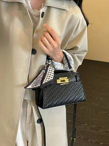 Women's Mini Fashion Versatile Colorblock Casual Handbag - Black - View 4