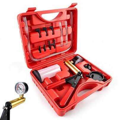 Vandise Hand Held Vacuum Pump Tester Set, Car Brake Fluid Bleeder Kit, Manual Vacuum Pressure Tester Tool For Motorcycle ATV UTV Truck