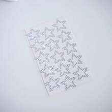 1pc/2pcs/4pcs/10pcs/20pcs Star-Shaped Rhinestone Stickers, Silver Glitter Sequin Self-Adhesive Crystal Star Stickers, Suitable For Face, Hair, Makeup, Body, Crafts, Holiday Decoration, Includes Tweezers - White - View 2