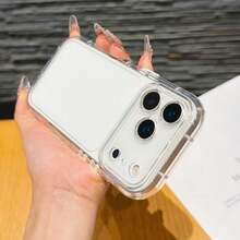 Clear Phone Case With Colored Bumper Compatible With IPhone 17Pro Max 17 16 15 14 13 12 11 Pro Max , Transparent Shockproof Reinforced Corner Protective Cover, Candy Color Slim Case - Clear - View 2