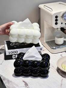 1-3pcs Cloud Shaped Plastic Tissue Box, Square Desktop Tissue Holder, Marshmallow Design, Suitable For Living Room, Bedroom And Dining Table Decoration - Multicolor - View 10
