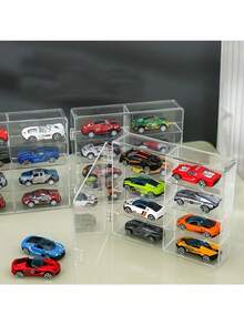 1pc High-Quality Transparent Acrylic 8-Compartment Display Box, Multi-Functional Art Supplies Storage & Carrying Box, Practical Desktop Organizer, Keeps Desktop Tidy, Suitable For Daily Desktop Use - Multicolor - View 4