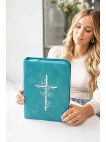 Bible & Book Storage Bags - Teal Cross - View 4