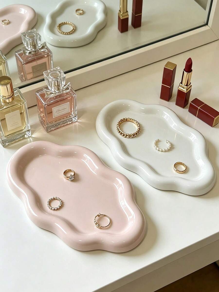 Cloud Tray High-End Finished Desktop Ornament, Jewelry Rack, Decorative Storage Display Plate, Desktop Photography Prop, Jewelry Trays - Multicolor - View 1