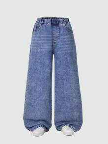 Big Kids Spring Denim Jeans Summer Fashion New Style - Blue - View 2