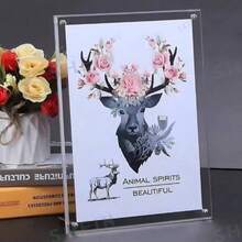 1pc Transparent Acrylic Display Stand, Crystal-Like Photo Frame, Business License Certificate Frame, Poster Picture Frame, Multi-Functional Desktop Decor For Home And Office - A - View 5
