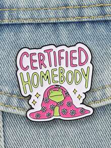 Certified Homebody Frog Enamel Pin Cozy Blanket Daisy Cartoon Lapel Badge For Backpack Jacket Decor - Multicolor - View 4