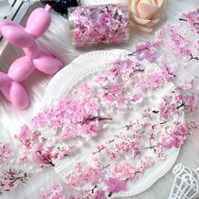 2m/Roll Cherry Blossom PET Washi Tape Floral Transparent Sticker Decorative Tape, Suitable For Diary, Scrapbook, Planner Stationery, 100cm Loop - Flowers - View 2