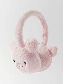 1pc Cute Pig Plush Warm Earmuffs For Girls - Multicolor - View 2