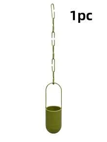 1pc Nordic Style Hanging Planter With Detachable Chain, Green Plant Hanging Pot, Garden Decor Flower Pot, Indoor Foliage Plant Hanging Planter - Hanging Chair - View 12