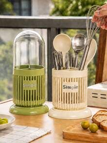 21/Pcs Cutlery Storage Box, Dust-Proof Storage Container, 3D Storage Rack, Multi-Functional Storage Box With Drainage Holes, Kitchen Accessories, Desktop Decor, Holiday Gift, Suitable For Knives/Forks/Spoons/Chopsticks/Peelers/Bottle Openers/Cleaning Brushes - View 3