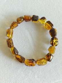Certificate Of Authentication Natural Amber Beaded Bracelet Natural Inclusion Included Fossilized Resin Gemstone Calm And Peace Accessorized - Multicolor - View 2