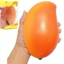 1pc Creative Gift Set, Giant Golden Mango Slow Rebound Scented Fruit Squeeze Toy, Realistic Mango Shape + Slow Rebound Stress Relief Squeeze Toy, Cute Appearance, Dual Function Of Stress Relief, Suitable As Desktop Decor Or Daily Stress Relief Tool - Multicolor - View 1