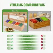 Vmingo 5-Compartment Kitchen Organizer Box For Bags - Apricot - View 3