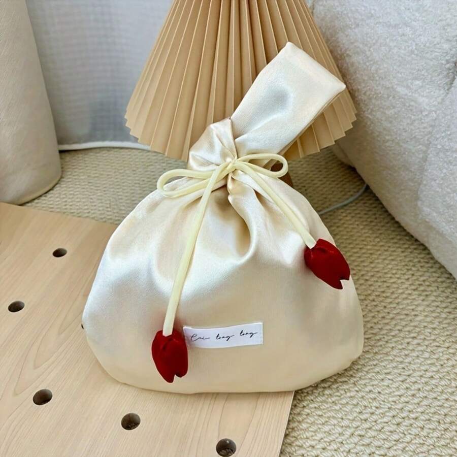 Gift Bag Wedding Beauty Salon Silk Fabric Bag Ins Style Tulip Wrist Bag ...