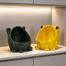 1/2pcs Frog Shaped Storage Tray Cosmetic Organizer Box 3D Printed Decorative Makeup Tool Holder Bowl Vanity Tabletop Decor Holiday Gift Aesthetic Room Decoration Unique Fun Frog Figurine Jewelry Storage Box - View 6