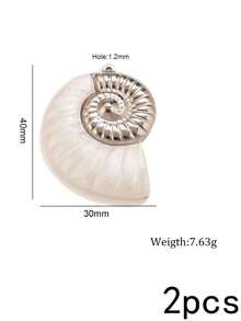 1/2Pcs Coastal Vintage Boho Shell Conch Charms For Jewelry Making, Stainless Steel Imitation Shell Pendants For DIY Necklace Earring Supplies - Acrylic Pendant - View 14