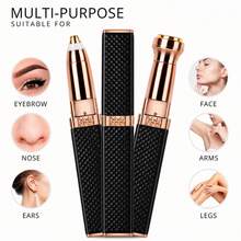 1pc Women's Eyebrow & Facial Hair Remover, 2-In-1 Eyebrow Trimmer And Painless Shaver, Rechargeable With Built-In LED Light, For Facial, Eyebrow, Lip, Body, Chin And Arm Hair Grooming - Multicolor - View 13