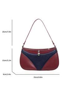 1pc Solid Color PU Leather Women's Shoulder Bag, Commuter Versatile Crossbody Bag With Adjustable Strap - Multicolor - View 3