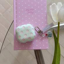 3-Color Macaron Polka Dot + Card Set Compatible With Apple 5/ 4/ 2/ 3/ Pro 3/ Pro 2 Cute Earphone Case Protective Cover With Pendant Korean Style For Women - Multicolor - View 7